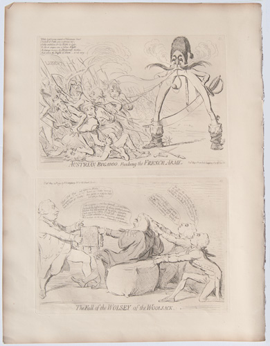 original James Gillray Patriots amusing themselves; _or_ Swedes practicing at a Post
The Bishop of A Tun's Breeches; or, The Flaming Eveque purifying the House of Office!Loyalty, amply rewarded